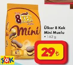 ÜLKER 8 KEK MİNİ MUZLU 162 G